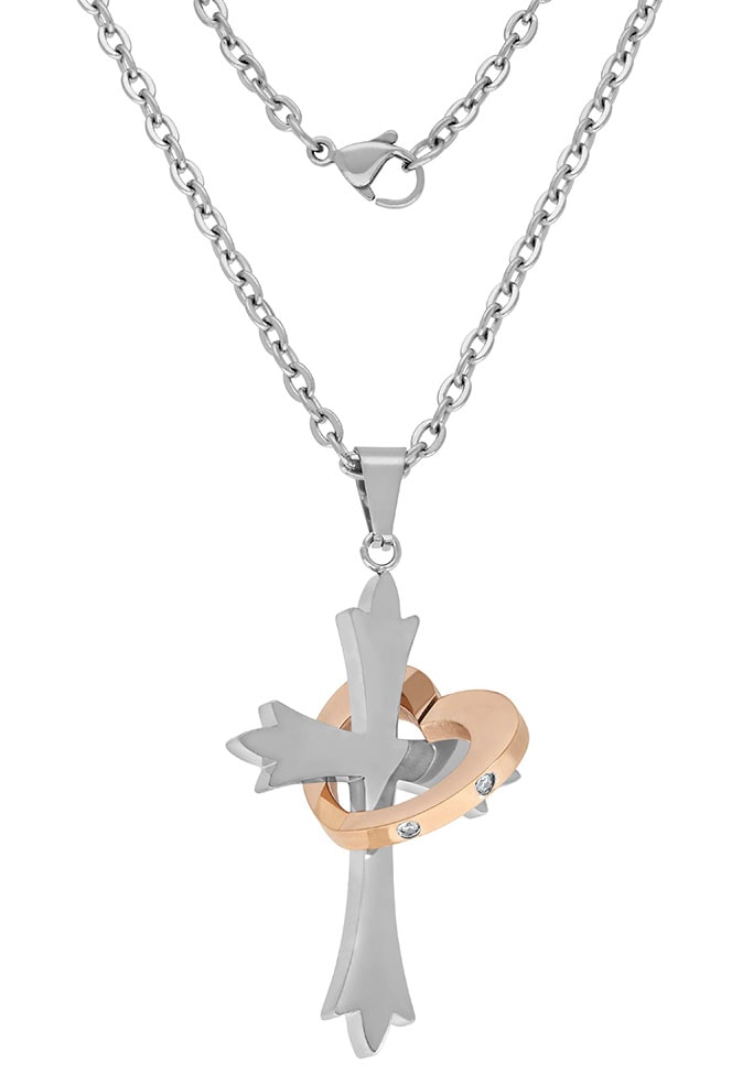 Firetti Kette mit Anhänger »Halskette Schmuck Geschenk Kreuz & Herz 