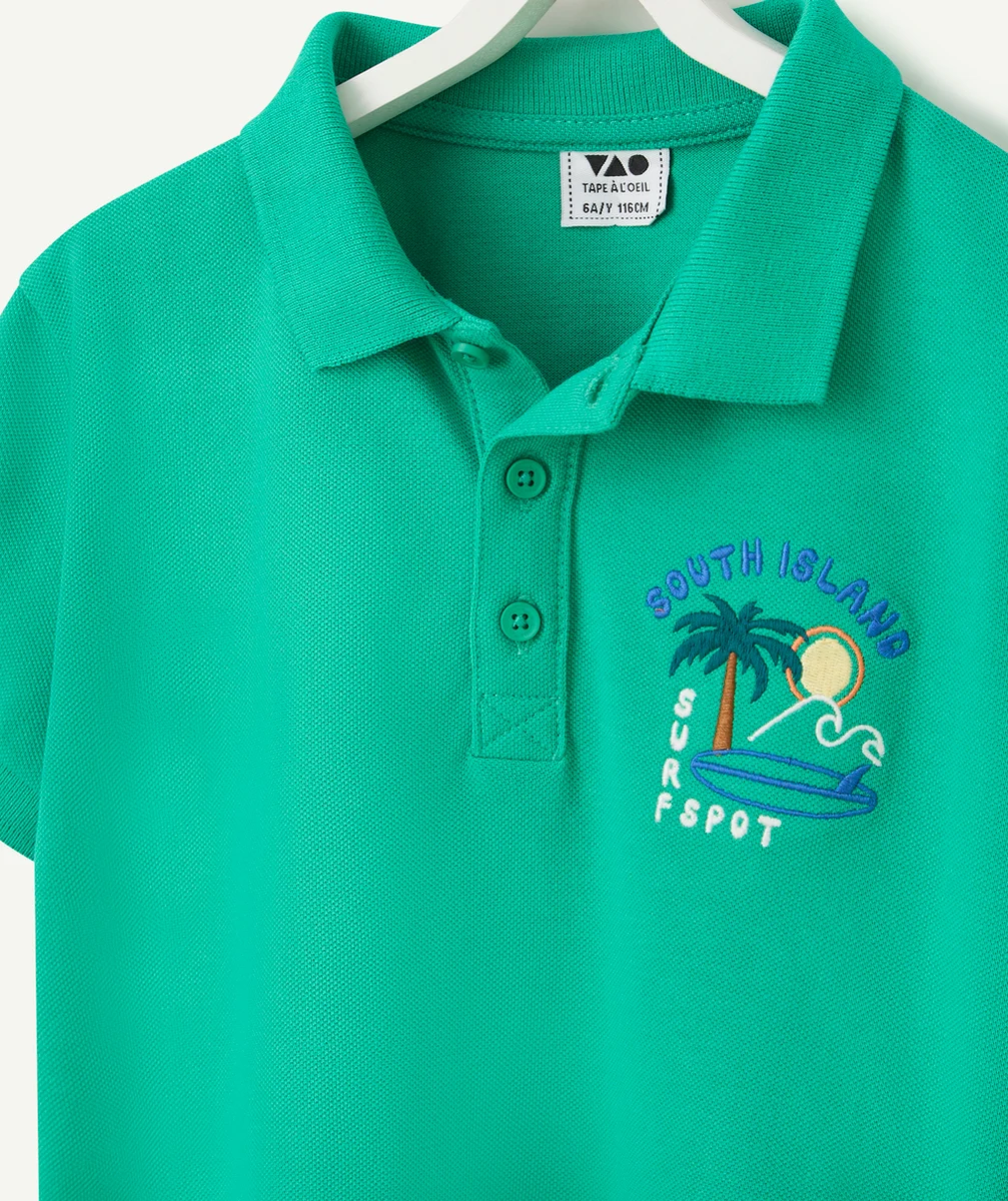 polo manches courtes garçon vert