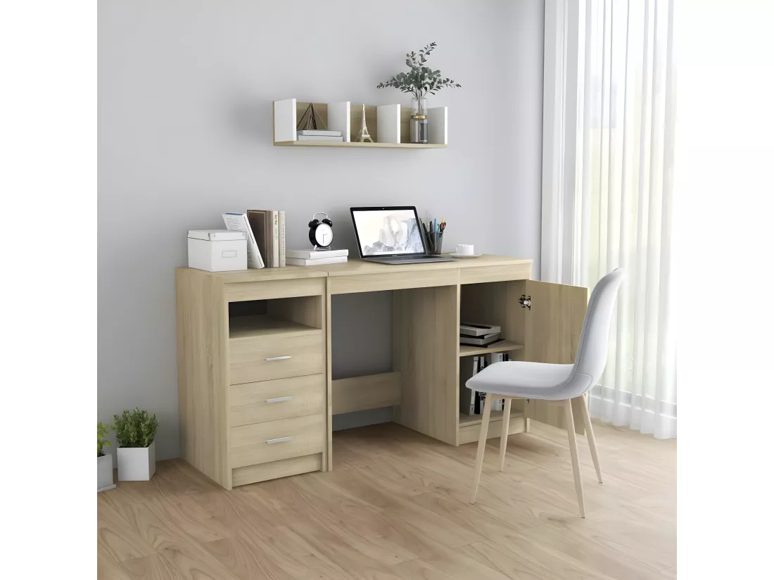 Bureau Chêne sonoma 140x50x76 cm Aggloméré