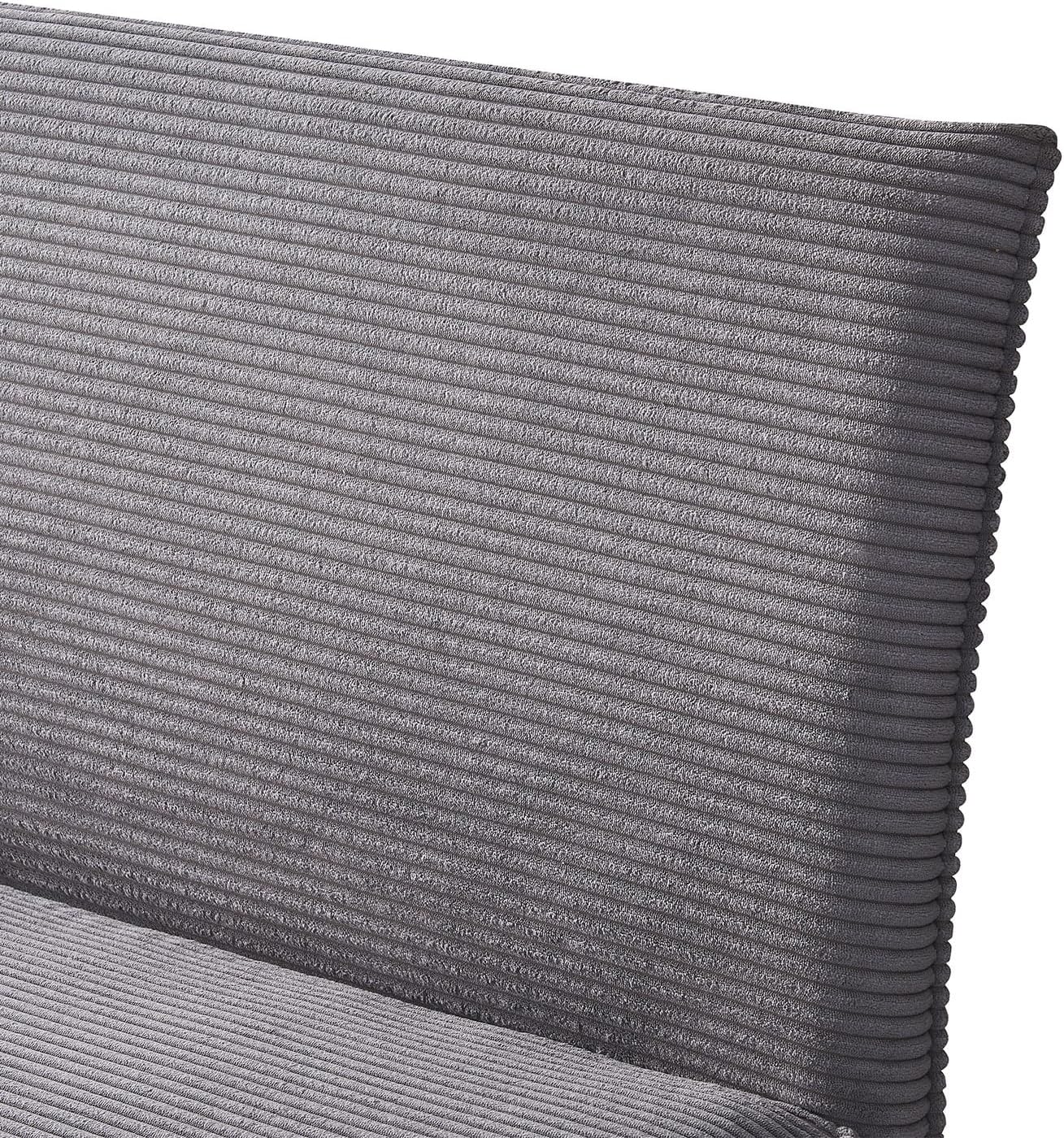 B&D home Sitzbank Paul, Kord Stoff Esszimmerbank 120cm gepolstert Holzbank für Esszimmer, Flur, Garderobe mit Massivholzbeinen, skandinivisch modern Design, Anthrazit, 11309-120-ANTR