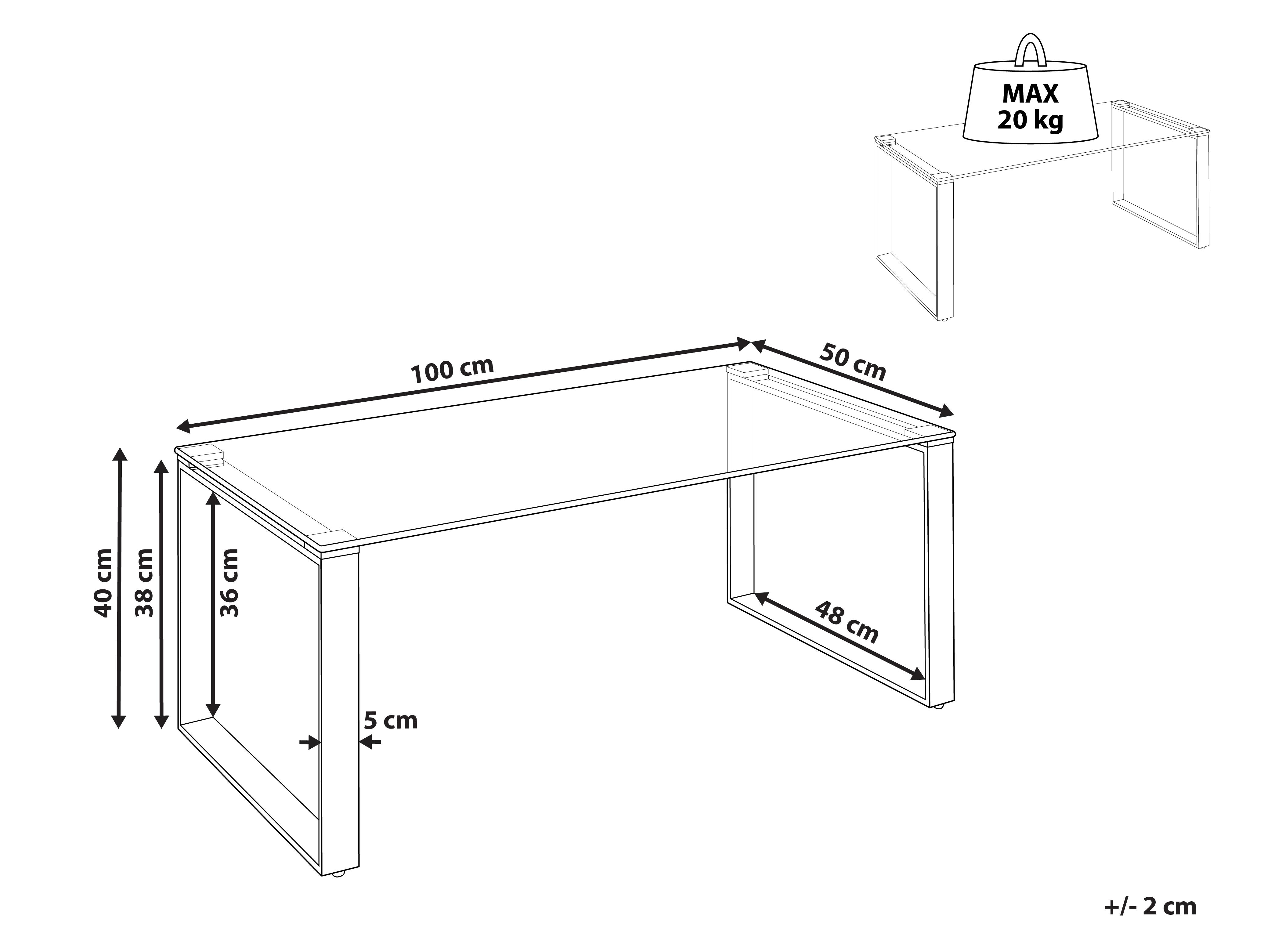 Salontafel TILON Veiligheidsglas Goud