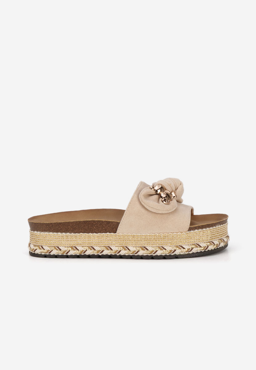 Mules à plateforme beige Ursiela
