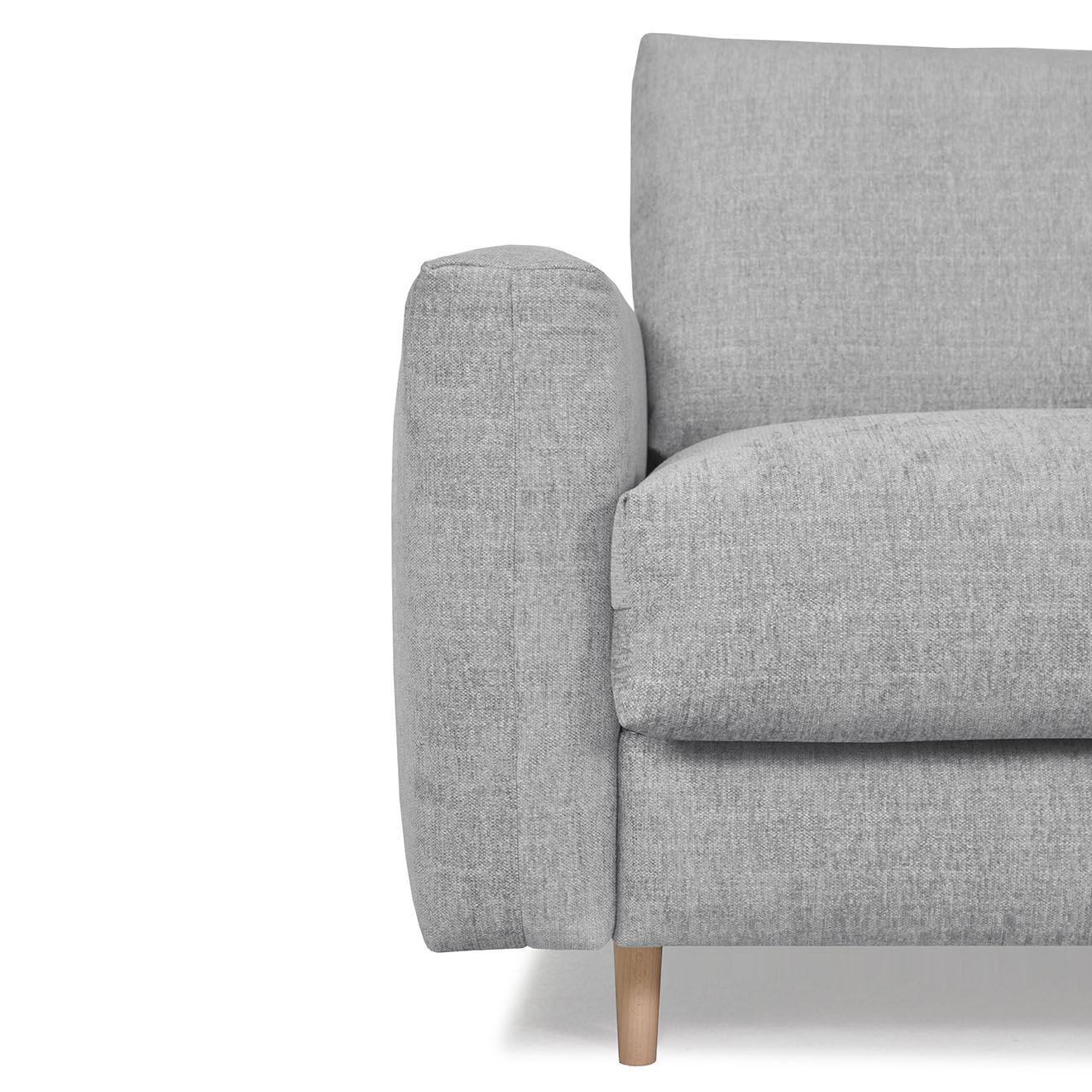 Bobochic Canapé droit cocoone convertible express  gris clair - 200x105x98 cm