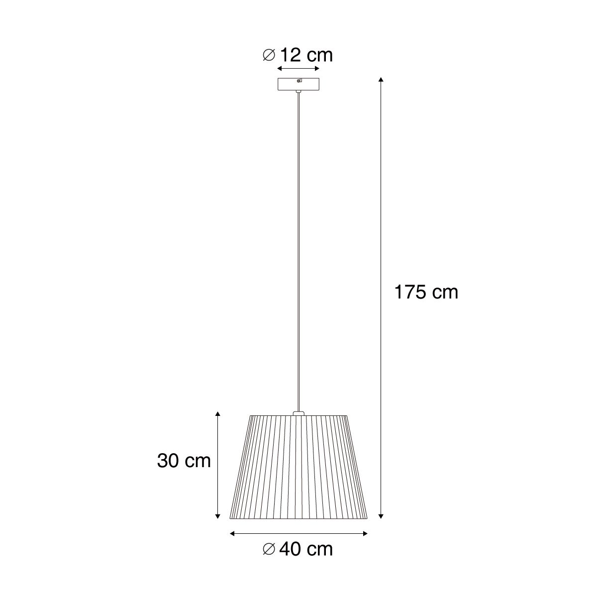 Buiten hanglamp zwart met zwarte kap van touw IP44 - Cava Jayla