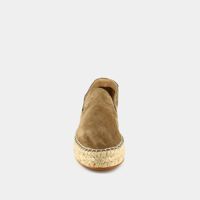 Espadrilles compensées  en croute taupe