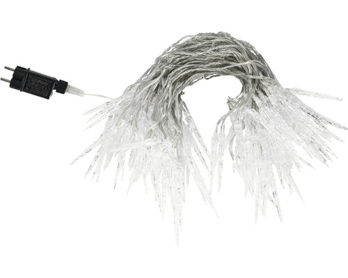 Lafiora ijspegelverlichtingsketting, 11,9 m lang + 10 m aansluitsnoer, 120 LED's, warm wit licht, inclusief timer en dimmer