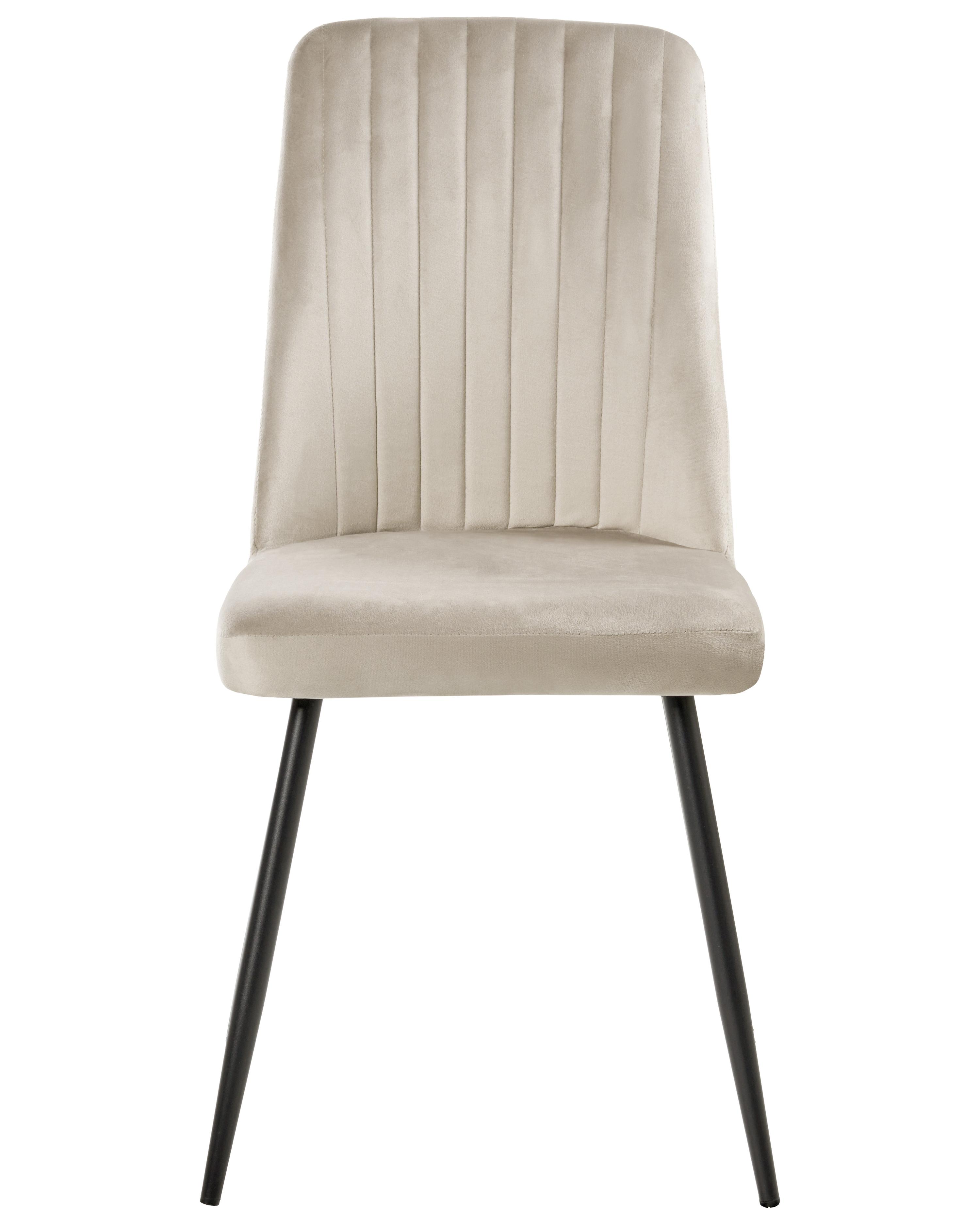 Set van 4 eetkamerstoelen KIRBY Fluweel Beige
