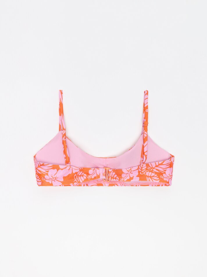Conjunto de banho franzido de duas peças - Laranja
