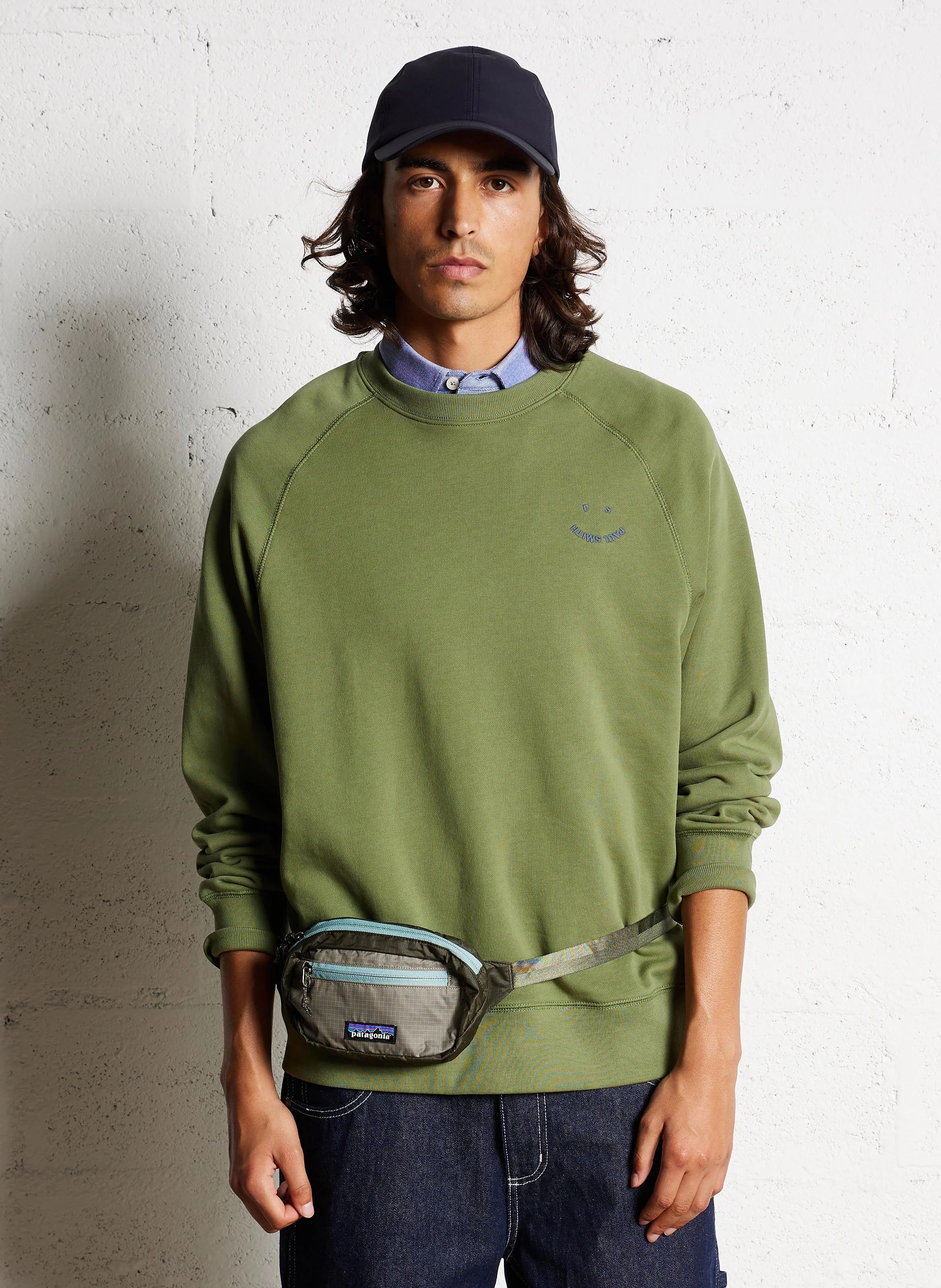 Sweat col rond en coton| Vert