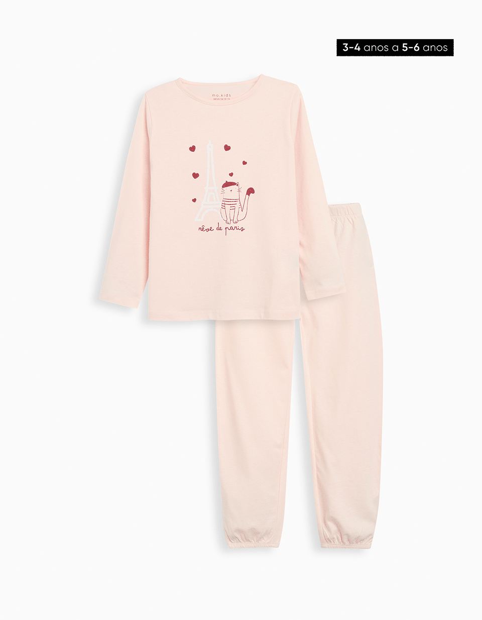 Pijama Jersey, Menina, Rosa Claro