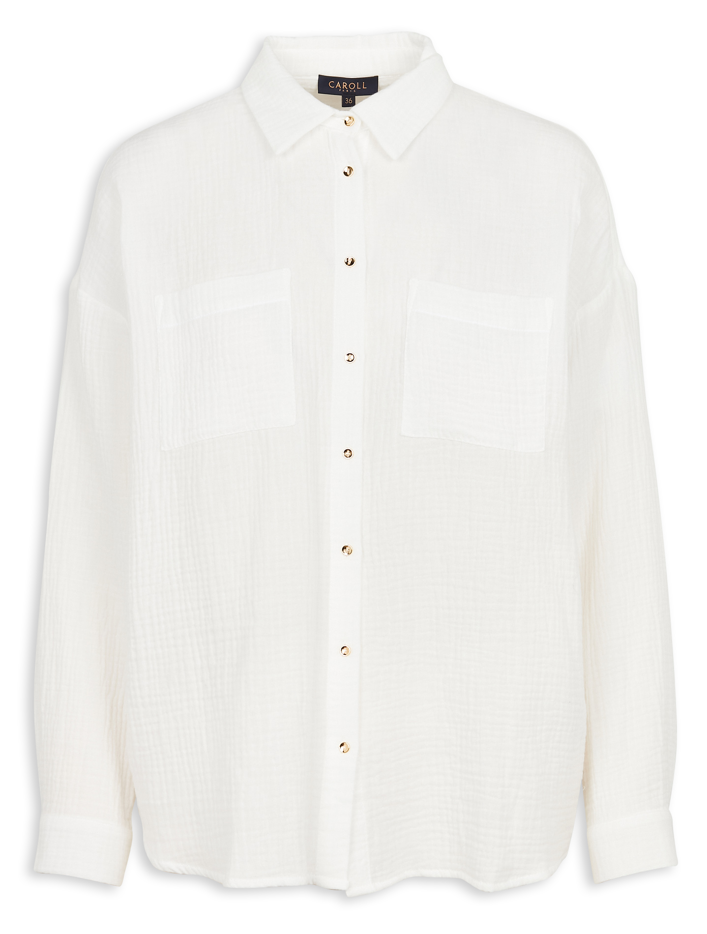 COLIBRI - Chemise col classique en gaze de coton | Beige