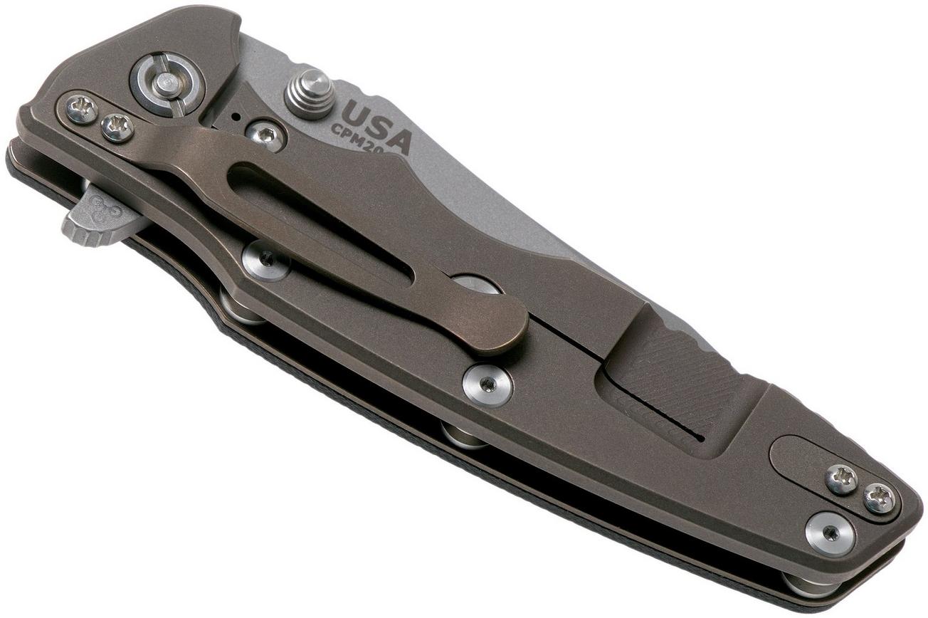 Rick Hinderer Eklipse 3.5” Tanto, CPM 20CV Battle Bronze, Black G10 zakmes