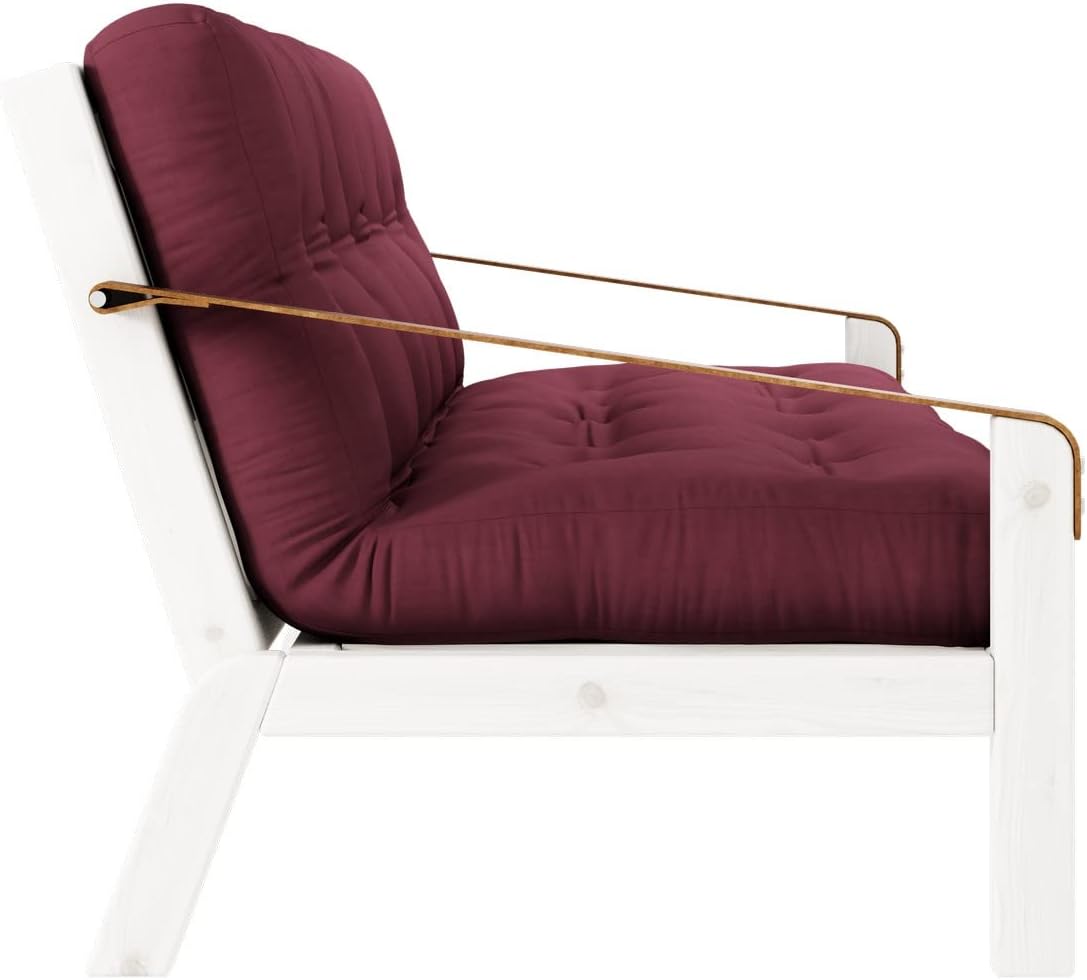Karup Design, Poetry Sofabed, Schlafsofa, Gestell: Weiß, Matratze: Bordeaux
