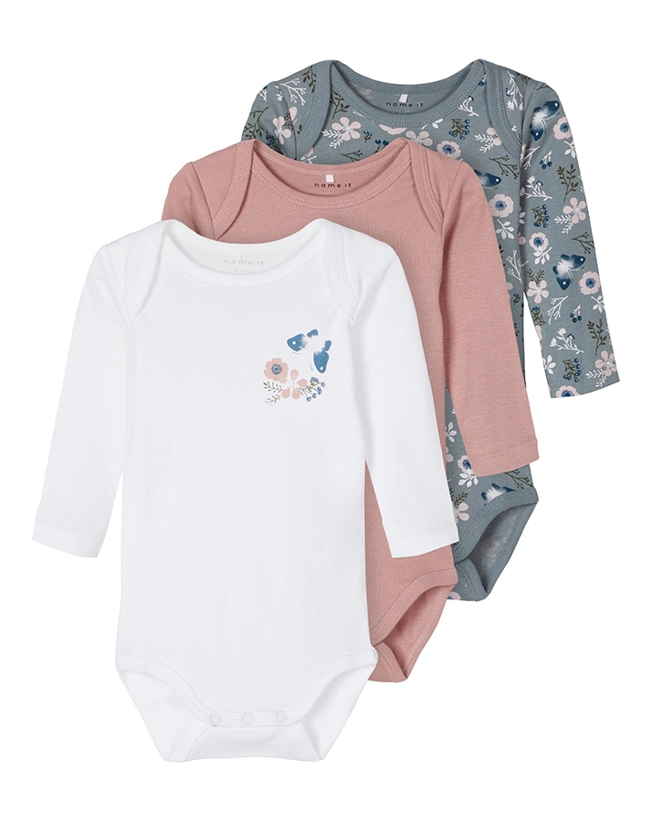 Langarm-Body NBFBODY 3er-Pack in bunt