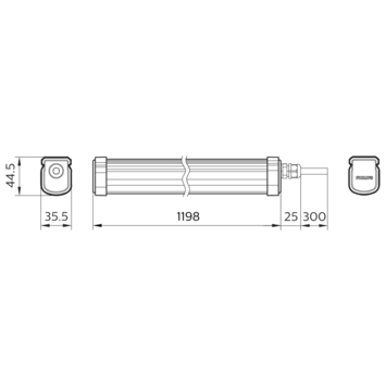 Philips ProjectLine LED TL-lamp 120 cm grijs 3400lm 65000K daglicht