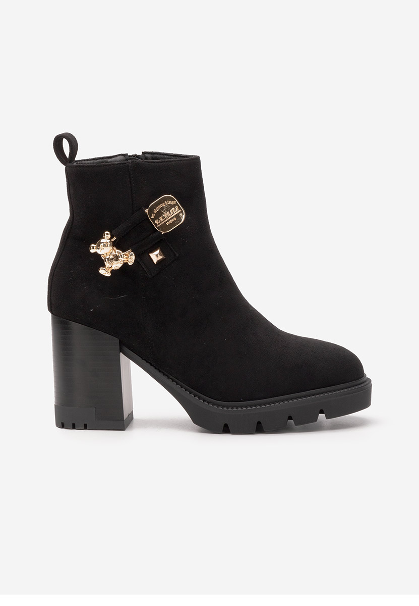 Bottines à gros talon noires Tasika