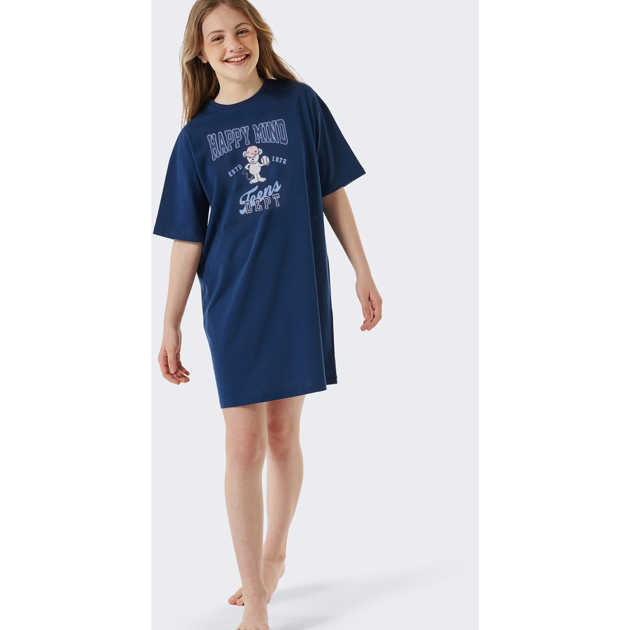 Schiesser Nachthemd Organic Cotton nachtblau
