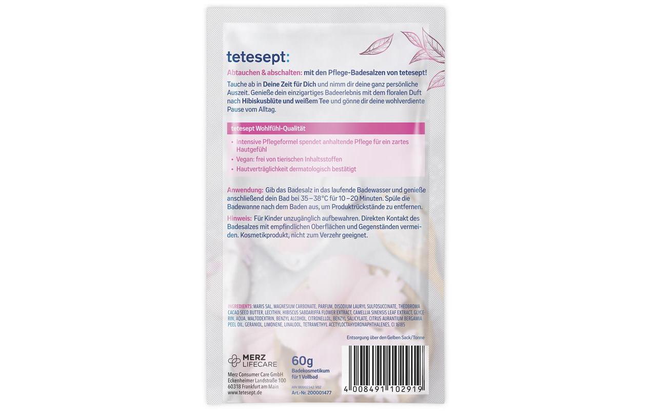 Badesalz Deine Zeit für Dich 60 gEntspannendes Pflegebad mit Hibiskusblüten und weissem Tee
