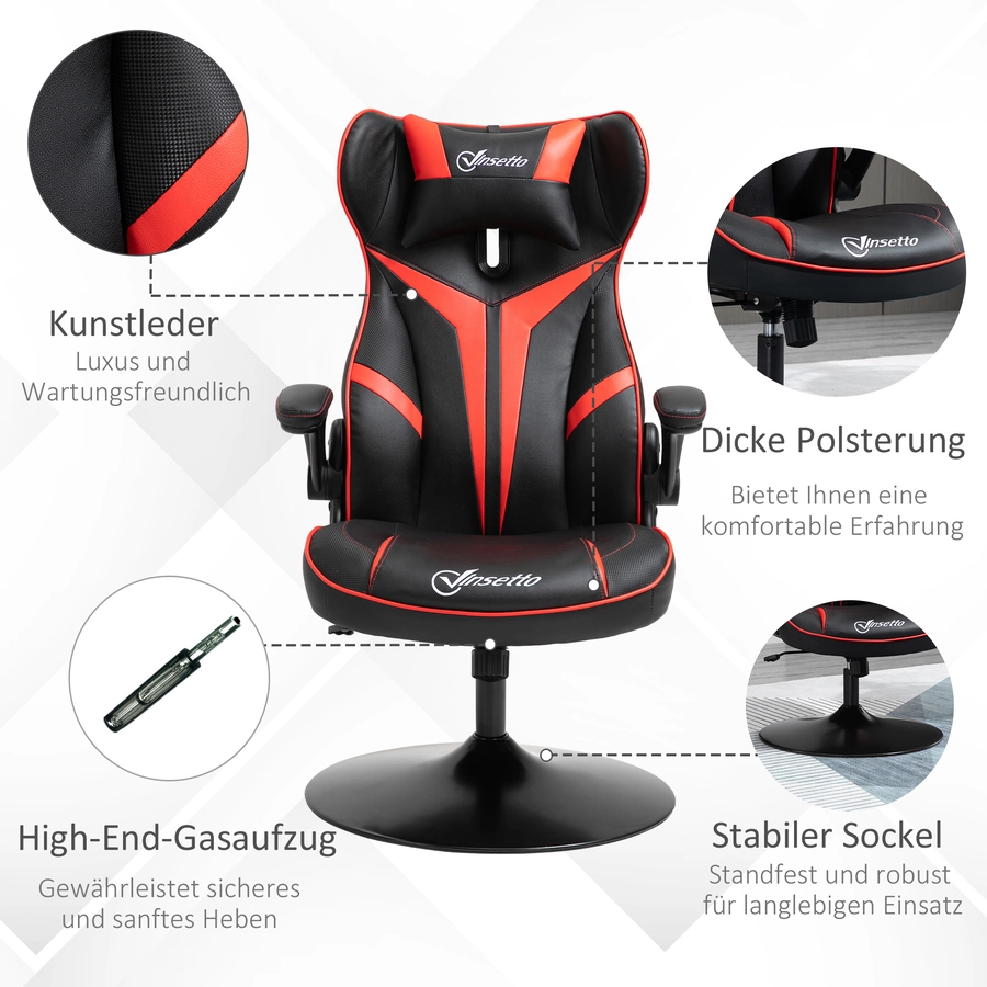 Vinsetto Gaming Stuhl ergonomisch schwarzrot