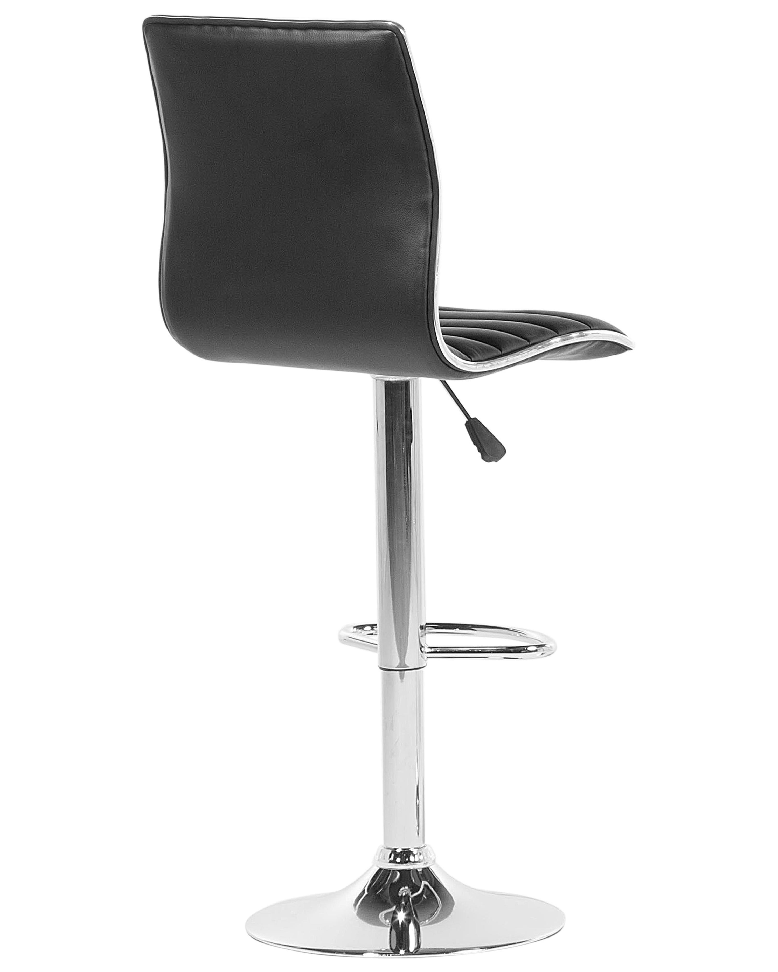 Set van 2 barstoelen LUCERNE Kunstleer draaibaar Zwart