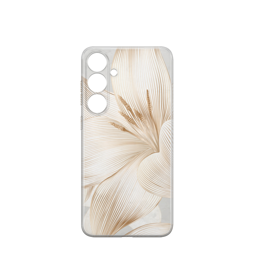 Samsung Galaxy S24 Plus Gummi Hülle Flower 1 - Braun