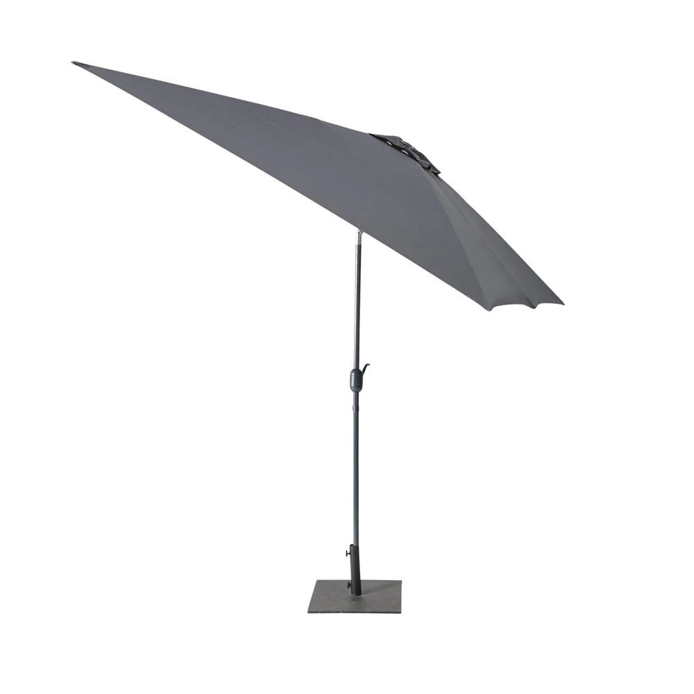 Parasol rectangulaire Tiago inclinable gris 300 x 200 x H.245 cm