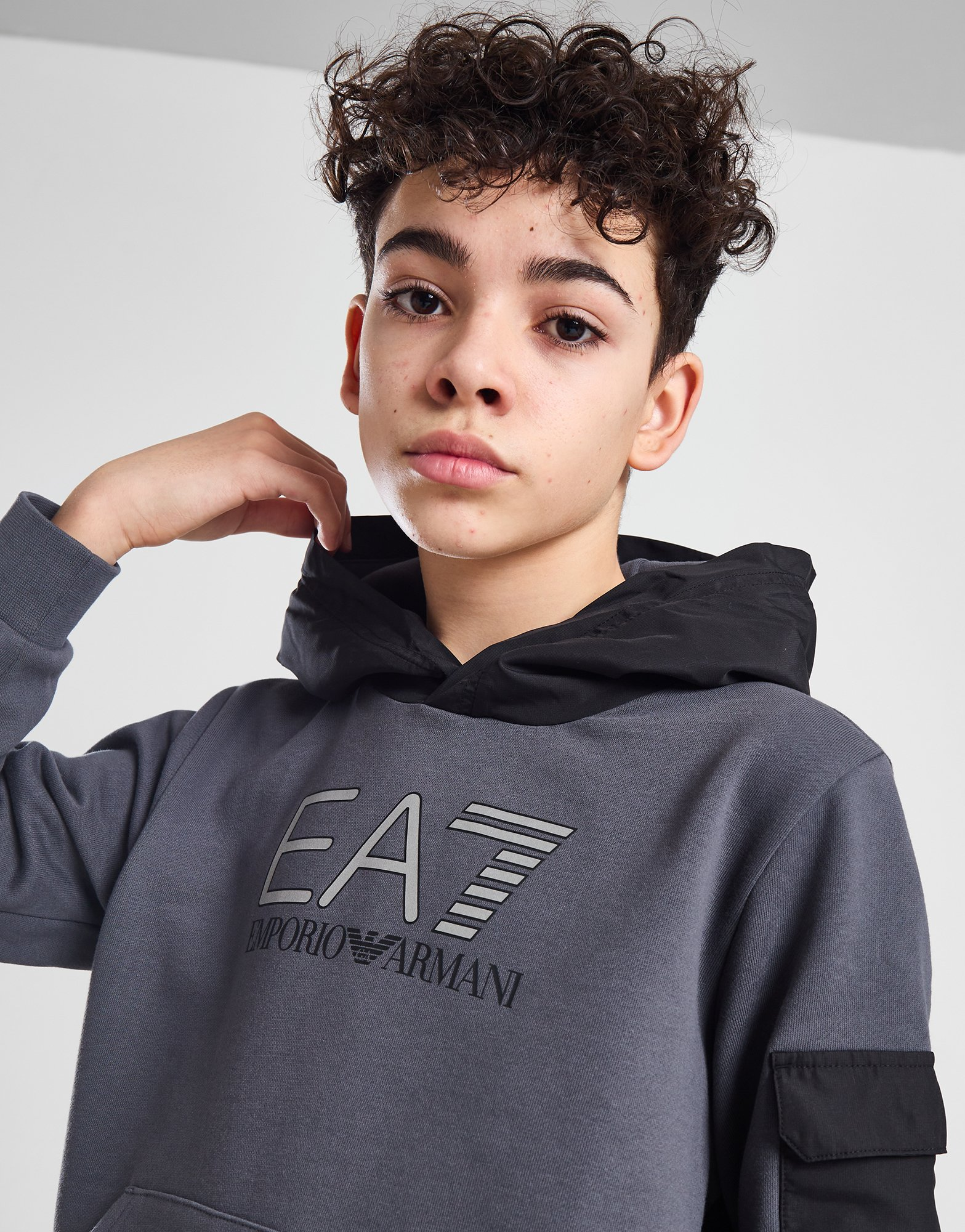 Emporio Armani EA7 Sweat à Capuche Overlay Junior