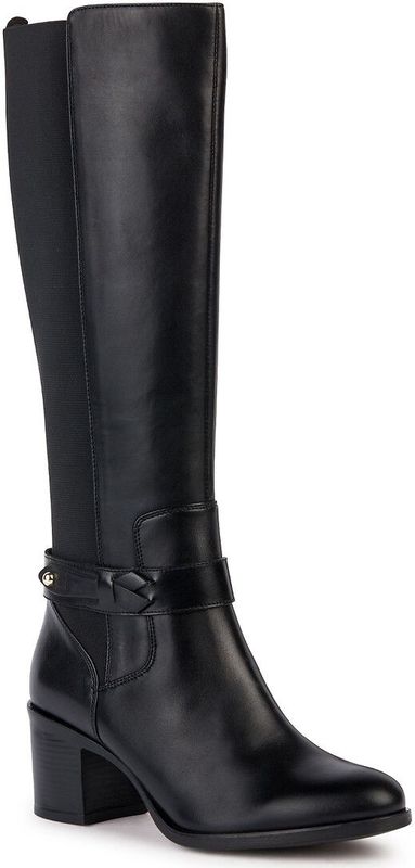 Geox Meisjes D New Asheel Knee High Boot, zwart, 36 EU