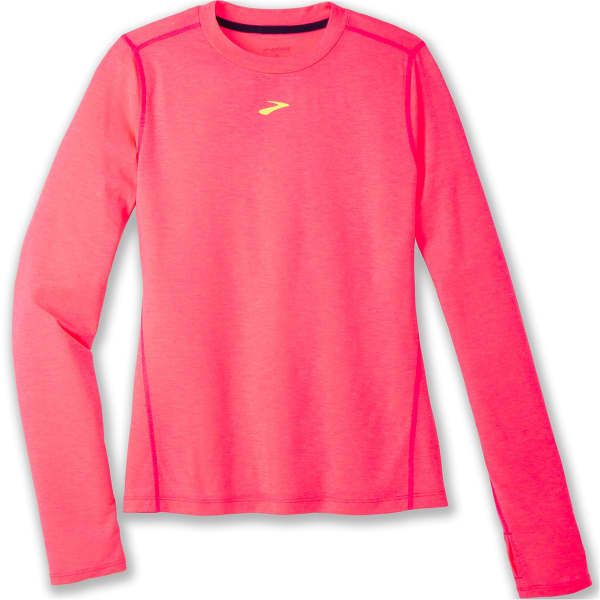 T-shirt trail BROOKS HIGH POINT LONG SLEEVE W NEON PINK
