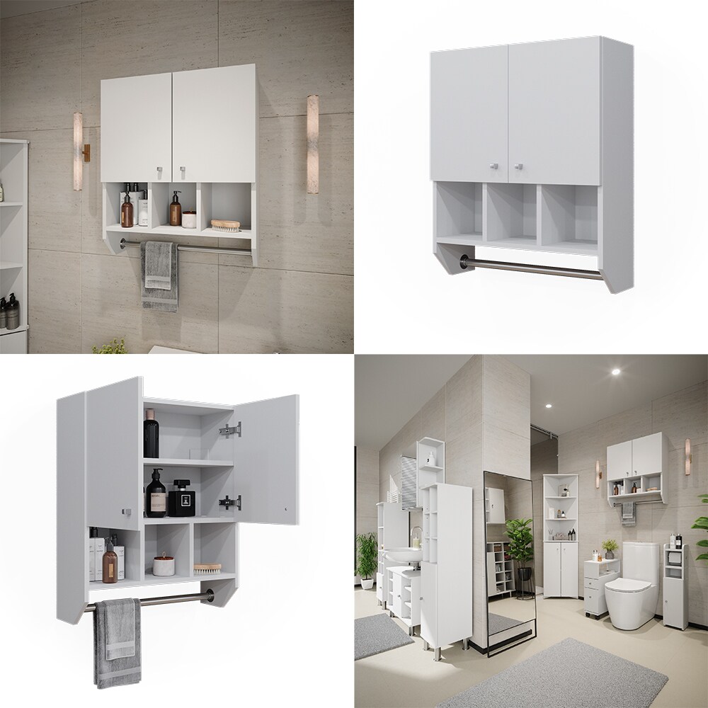Vicco Badschrank Fynn Weiß 59 x 71 cm Hängeschrank 2 Türen