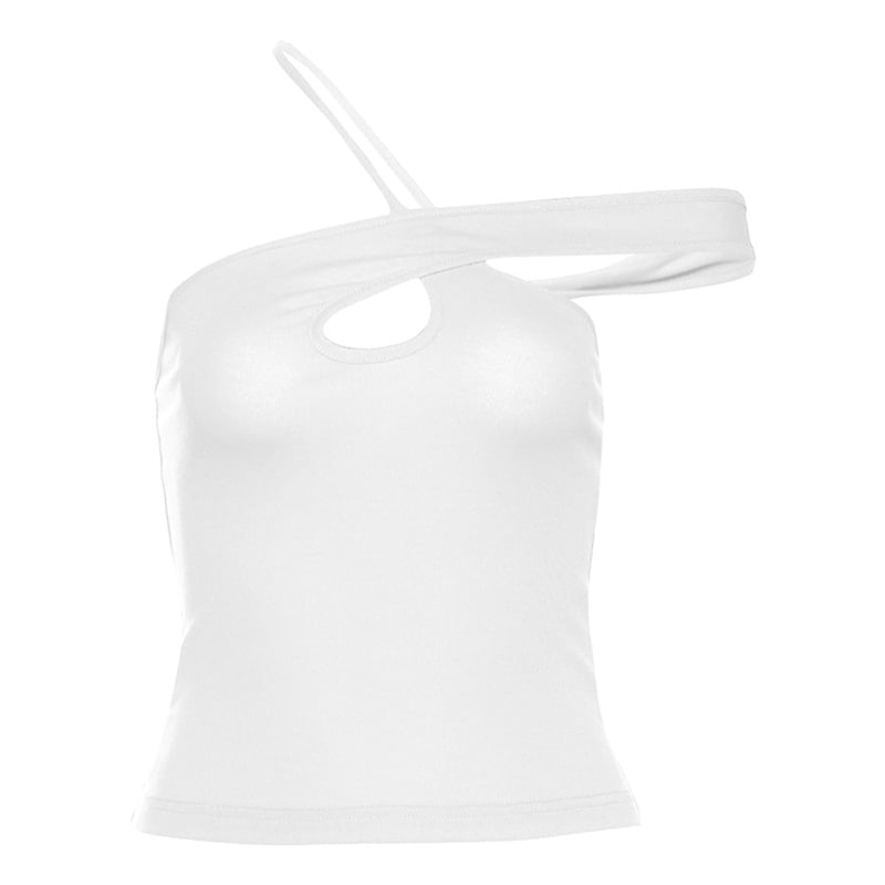 Sugarcoat - Slim-fit tanktop met gekruiste bandjes en effen kleur