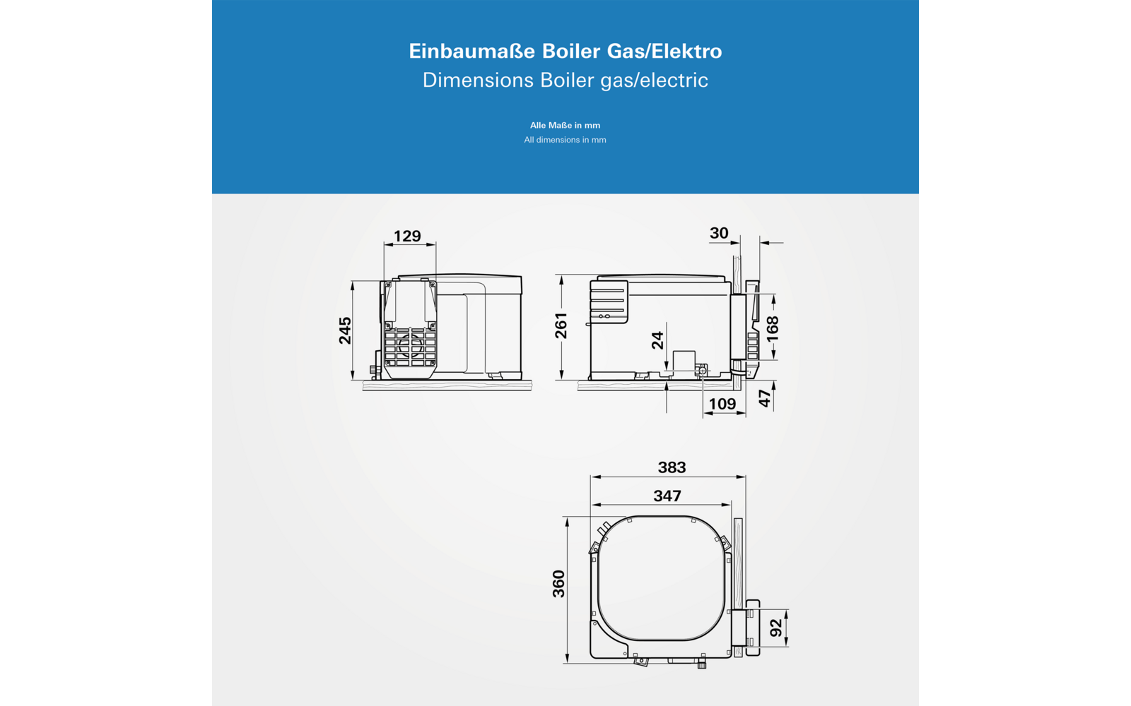 Truma Boiler Gas / Elektro Warmwasserboiler 10 Liter