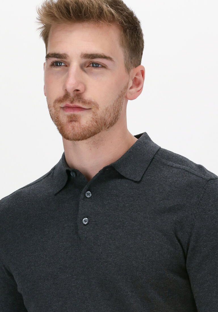 SELECTED HOMME antraciet selected homme polo slhberg ls knit polo neck b no