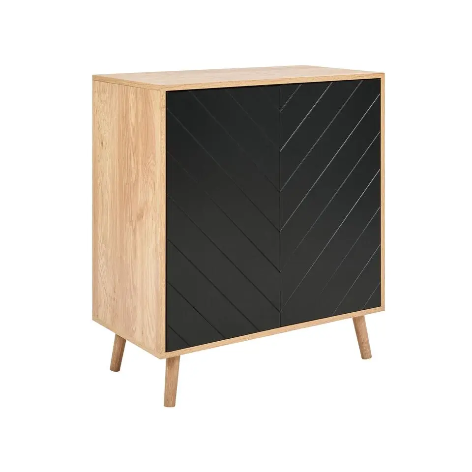BRISTOW - Dressoir - Lichtbruin/Zwart - Hout