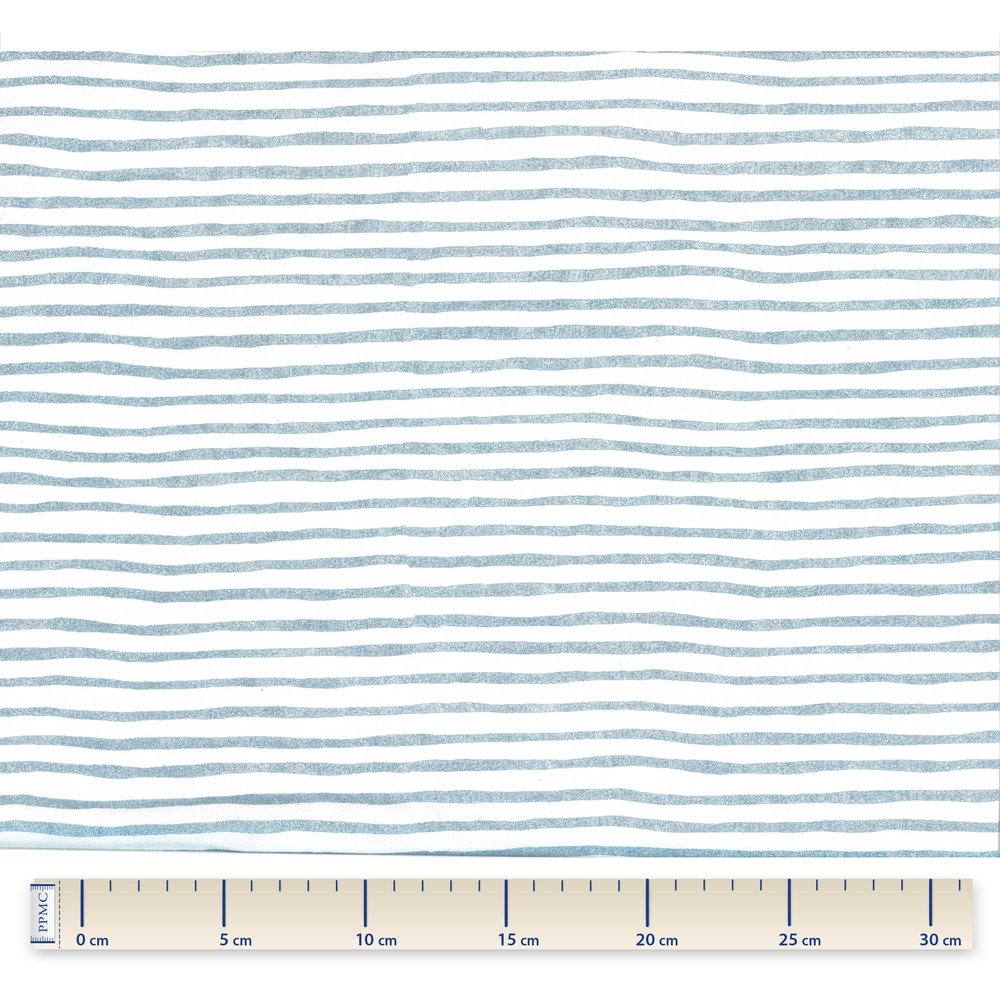 Coupon Tissu 50 Cm Rayé Bleu Blanc