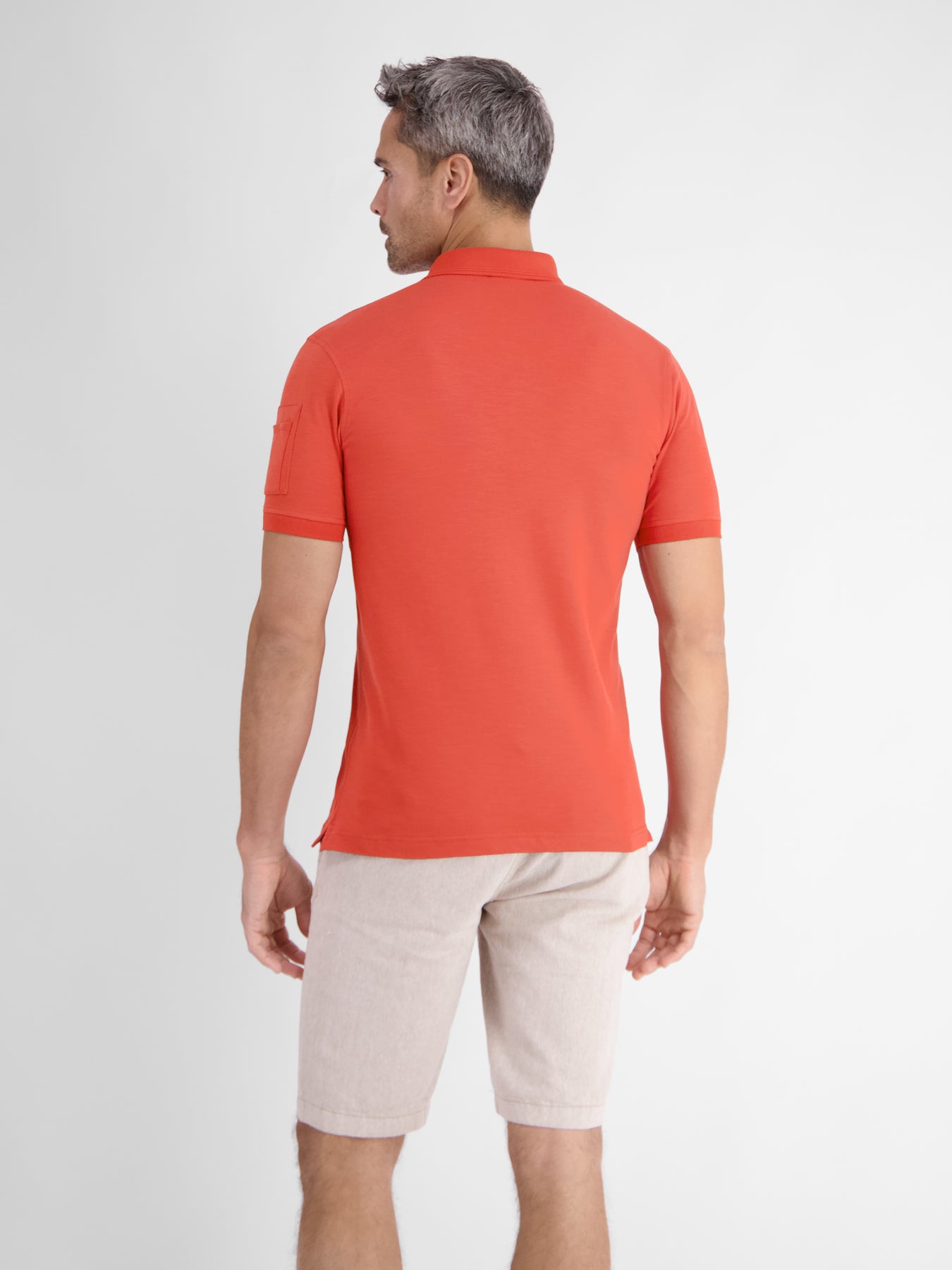 Unifarbenes gewaschenes Poloshirt mit Stretcheffekt