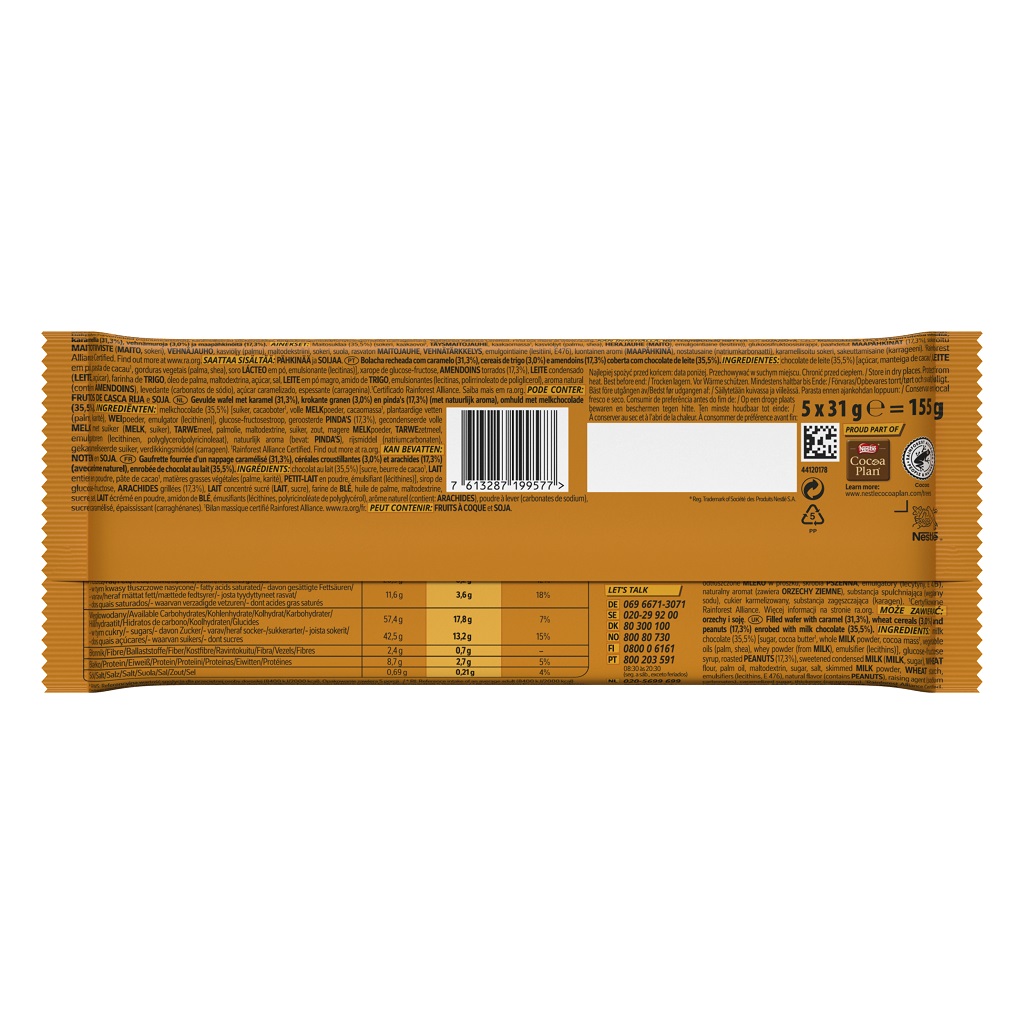 SNACK LION PEANUT 5 X 31 G
