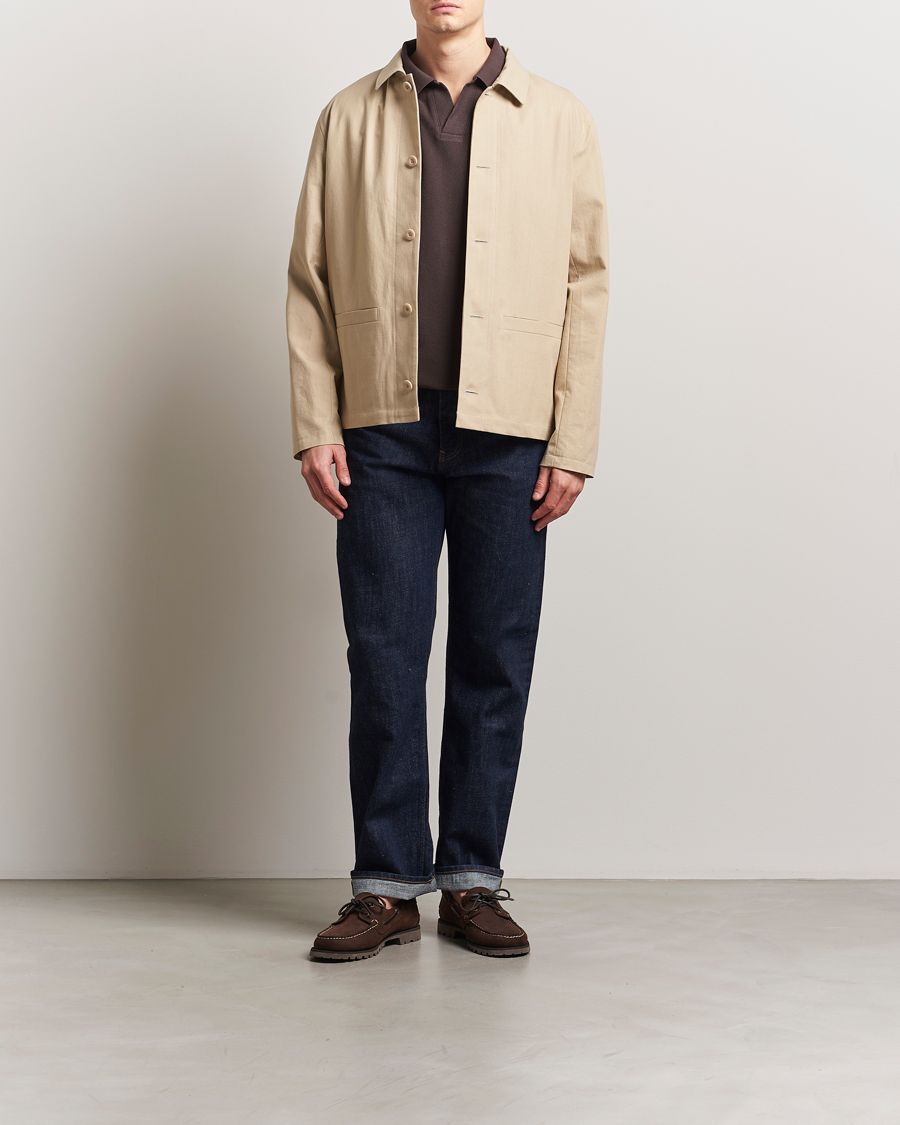 A.P.C. Rodney Textured Cotton Overshirt Beige