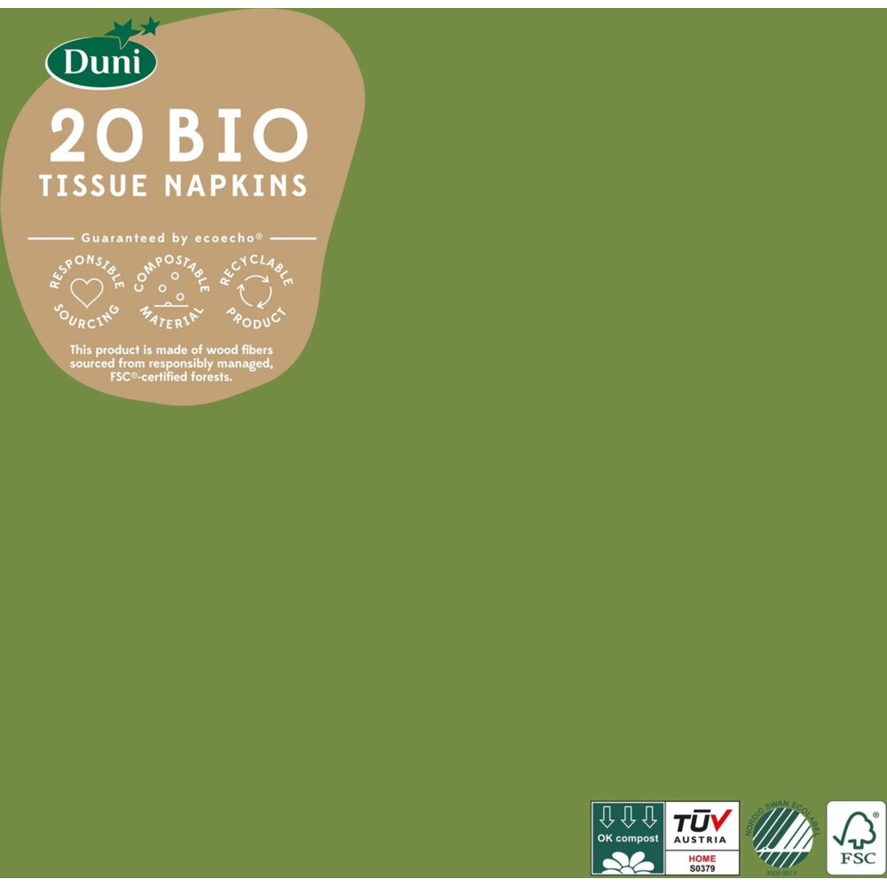 Duni Servetten 33x33 cm Groen20 stuks