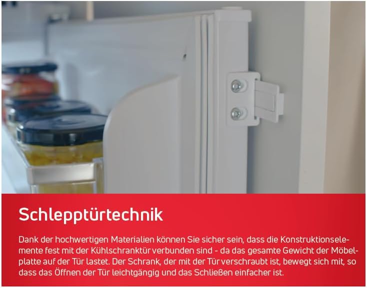 Amica Einbau Kühl Gefrierkombination Doppeltür mit Gefrierfach oben für 122 cm Nische, Schlepptür-Technik, Inverter Kompressor, elektronische Steuerung, Tür-Offen-Alarm