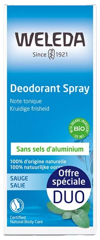 Déodorant Spray à la Sauge - 2 x 100 ml