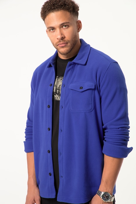 STHUGE Overshirt, Fleece, Langarm, Kentkragen, bis 8 XL