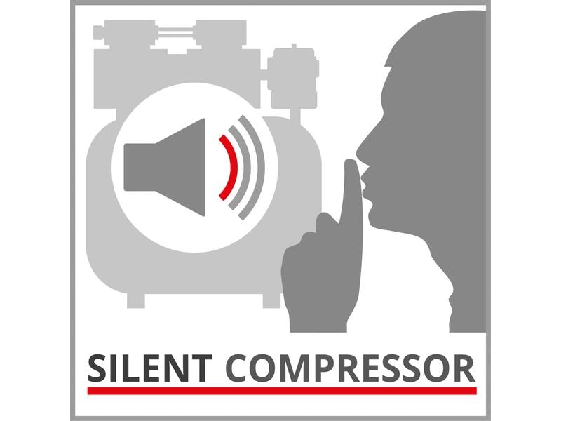 Einhell Kompressor TE-AC 24 Silent Flüsterkompressor mit geringer Geräuschentwicklung