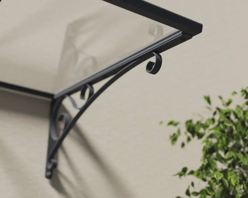 PALRAM-Canopia rechthoekige luifel Venus helder 1360x880x355 mm aluminium gepoedercoat grijs RAL 7016
