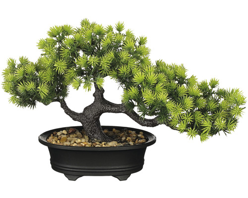 Kunstmatige Bonsai plant, Mica kunststof, H 21 cm, groen