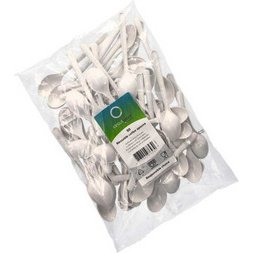 Cuillère à café réutilisable, longueur 130 mm, blanc