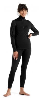 Maillot Manches Longues Femme Icebreaker Mérinos 200 Oasis Half Zip Noir