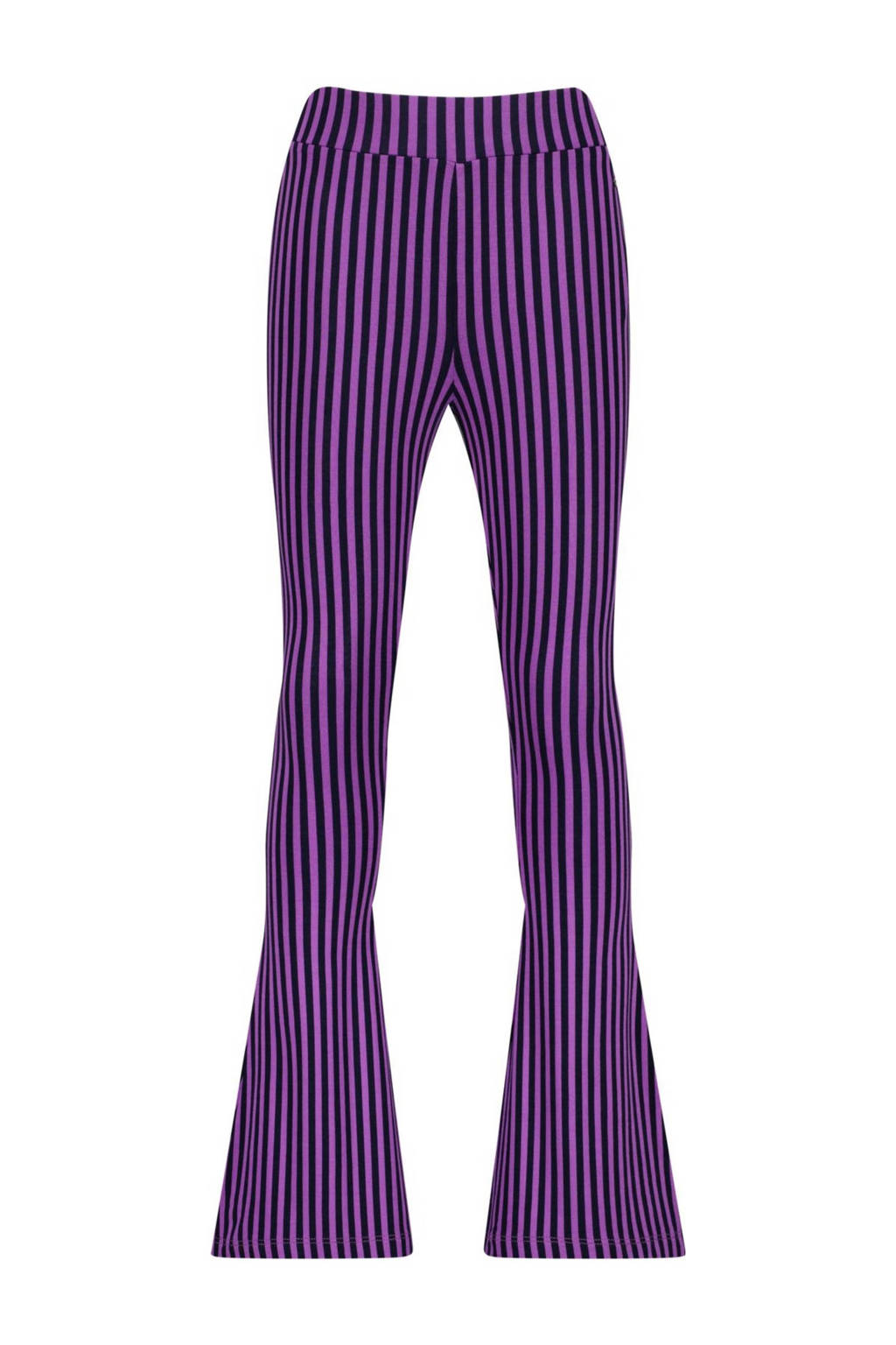 Vingino gestreepte flared broek Safien paars/zwart