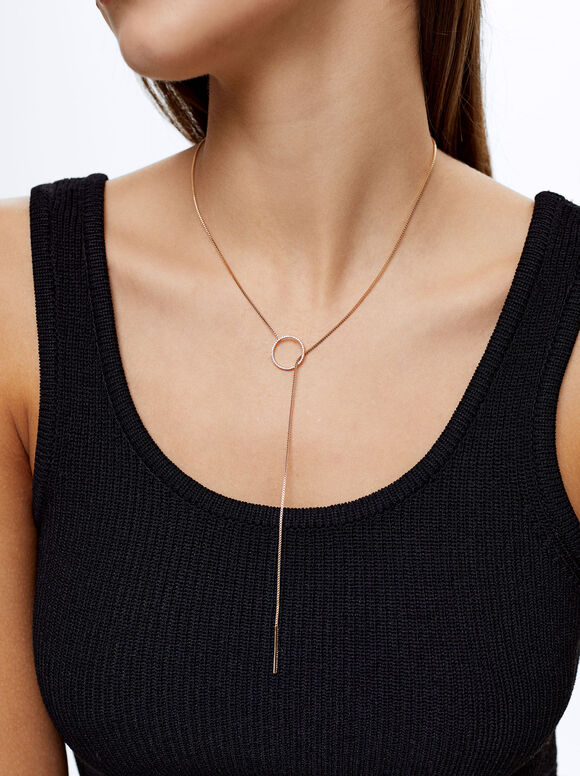 Colar dourado com zircônia - Dourado
