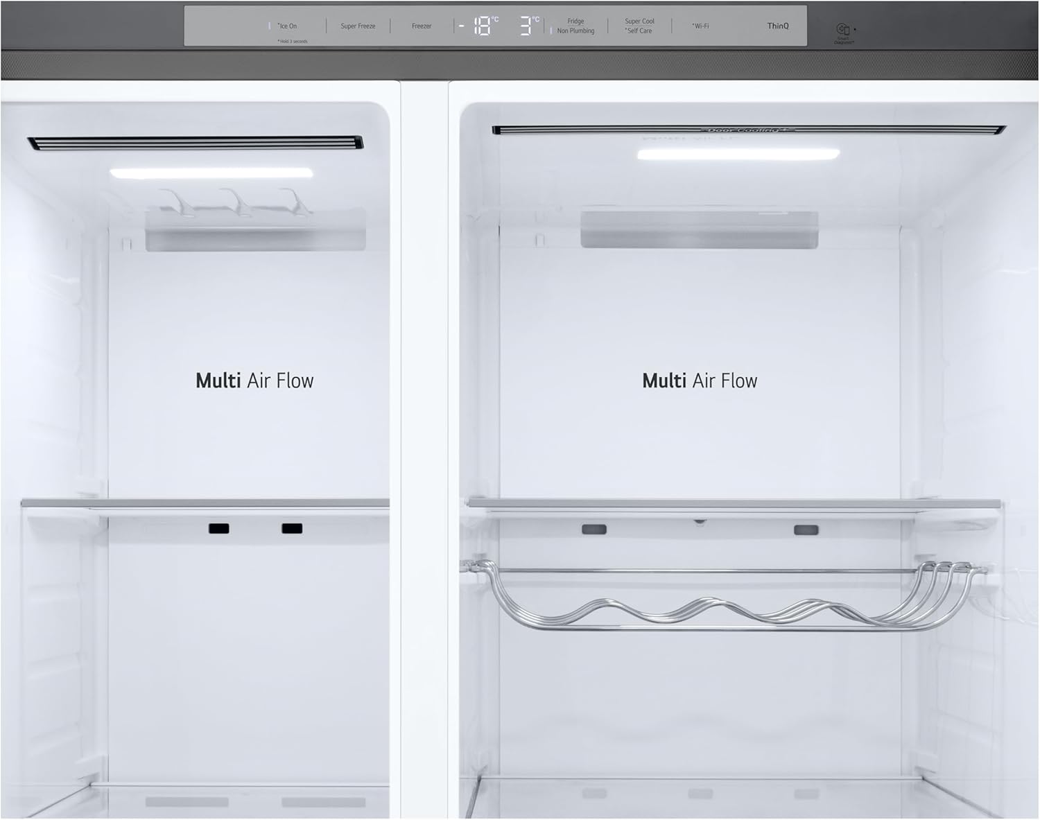 LG GSLE81PYBD, Side-by-Side Kühlschrank mit Eis-, Crushed Ice- & Wasserspender, 628 L, interner Wassertank, UVnano, DoorCooling+, LINEARCooling, Wi-Fi, Prime Silver [Energieklasse D]